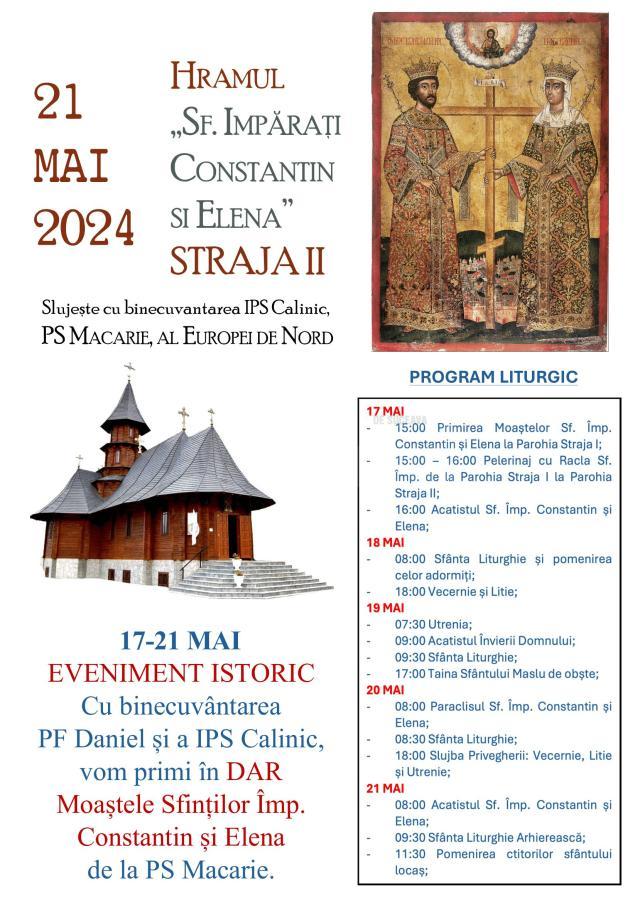 Fragmente din moaștele Sfinților „Împărați Constantin și Elena” vor fi dăruite Parohiei Straja II de Episcopia Ortodoxă Română a Europei de Nord