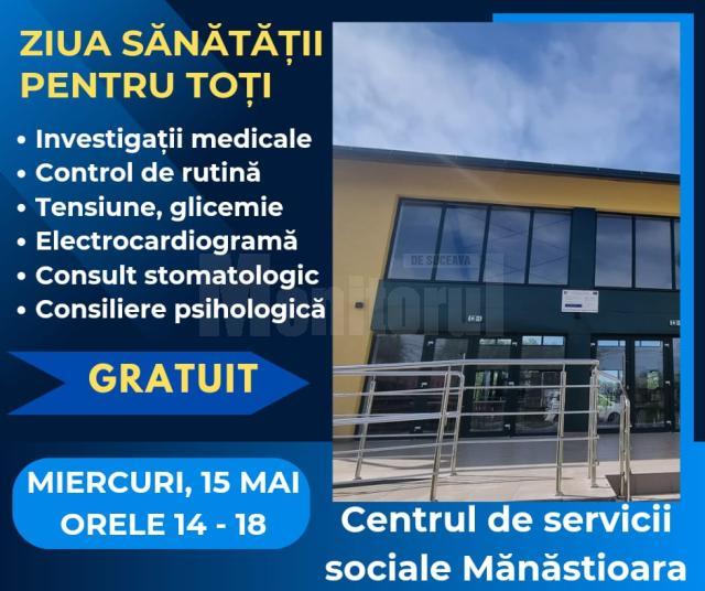 Centrul de servicii sociale integrate Siret-Mănăstioara se inaugurează cu Ziua sănătății pentru toți, miercuri, 15 mai