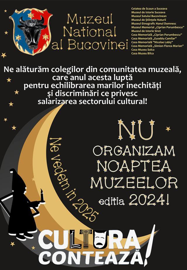 Muzeul Național al Bucovinei nu organizează anul acesta „Noaptea Europeană a Muzeelor”