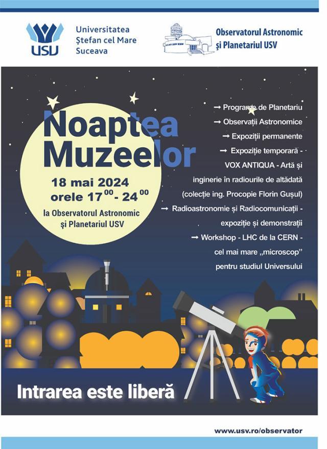 „Noaptea Muzeelor”, la Observatorul Astronomic al Universității „Ştefan cel Mare” din Suceava