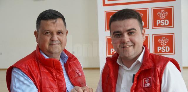 Gheorghe Șoldan alături de candidatul PSD pentru Primăria Bălcăuți, Iulian-Petru Chideșa