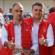 Candidatul PSD la Primăria Vatra Moldoviței, Anghel Nicolae Stiblei, și Gheorghe Șoldan