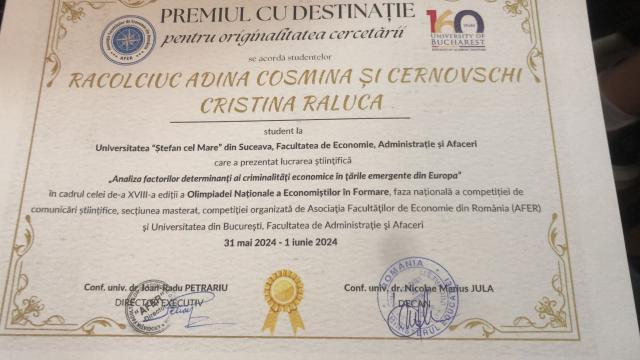 Studente premiate la București