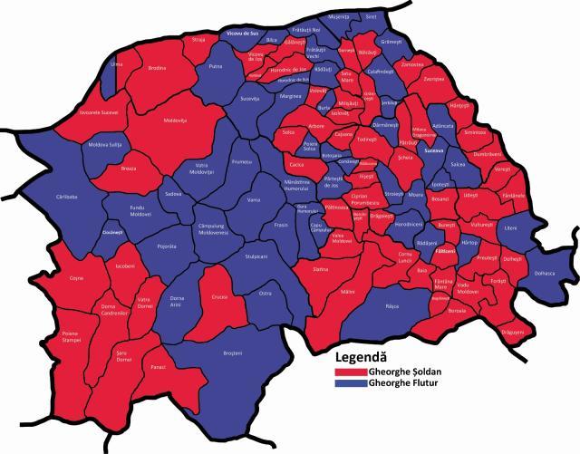 Harta voturilor exprimate pentru președintele CJ Suceava la alegerile din 9 iunie 2024