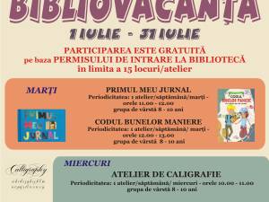 Activitățile gratuite ce se vor organiza în cadrul programului „Bibliovacanța”, la Biblioteca Bucovinei