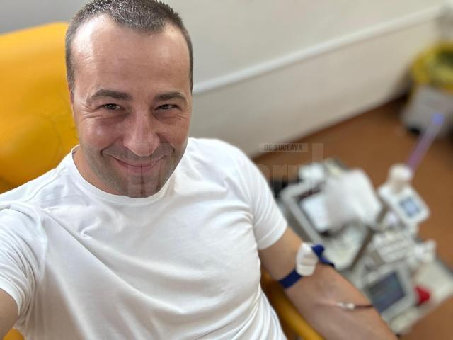 Lucian Harsovschi, prezent vineri dimineață la donarea de sange, în timpul liber
