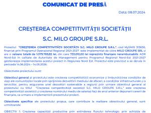 CREȘTEREA COMPETITIVITĂȚII SOCIETĂȚII S.C. MILO GROUPE S.R.L.