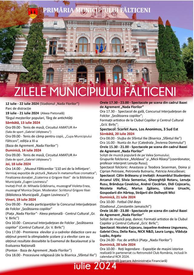 Zilele Municipiului Fălticeni, în perioada 13-28 iulie