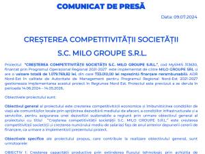 CREȘTEREA COMPETITIVITĂȚII SOCIETĂȚII S.C. MILO GROUPE S.R.L.