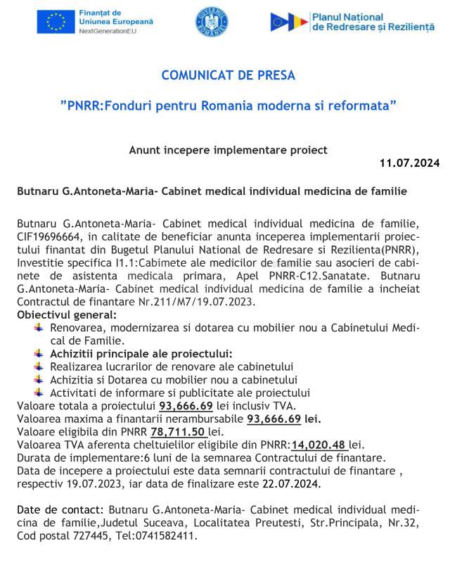 Comunicat de presa - CABINET