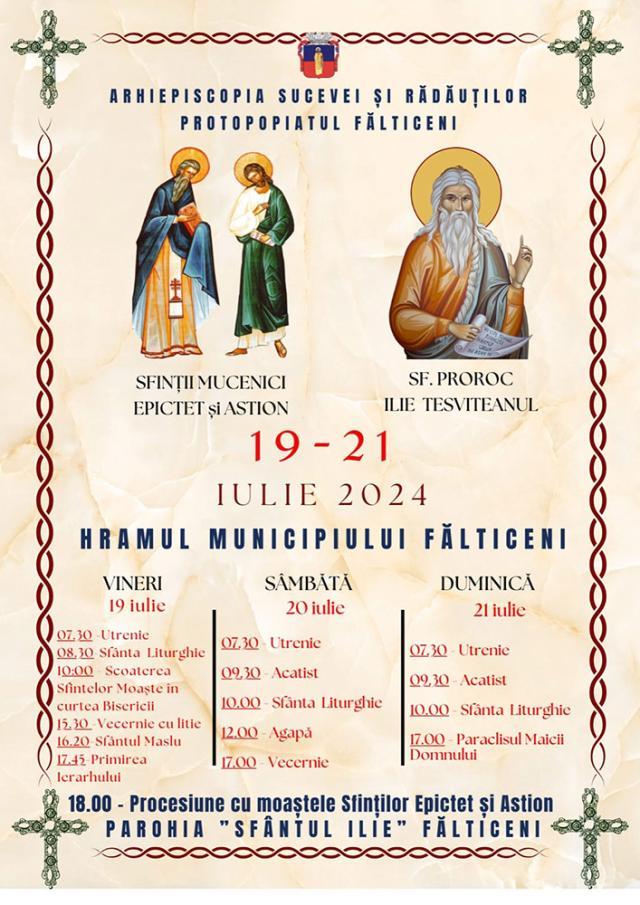 Procesiunea religioasă de Sf. Ilie cu participarea Preasfinţitului Părinte Damaschin Dorneanul, la Fălticeni