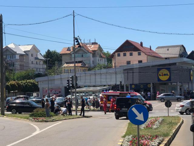 Accident cu un  Logan al Poliției și un BMW