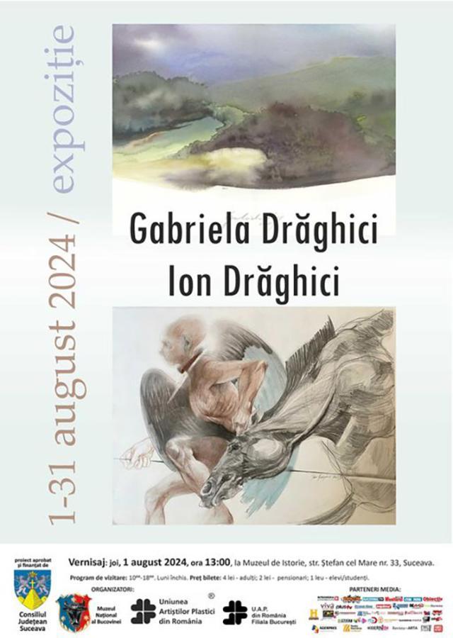 50 de lucrări de pictură și grafică realizate de soții Gabriela Drăghici și Ion Drăghici vor fi expuse la Muzeul de Istorie