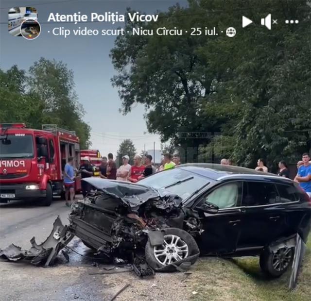 Accidentul care a dus la arestarea vicoveanului băut și fără permis