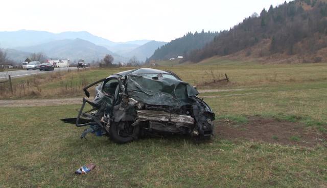 Halul în care a ajuns BMW-ul după impact