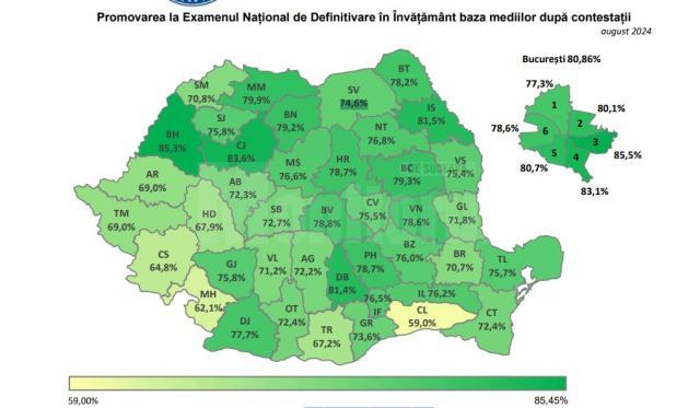 Harta promovarii de la examenul de definitivat