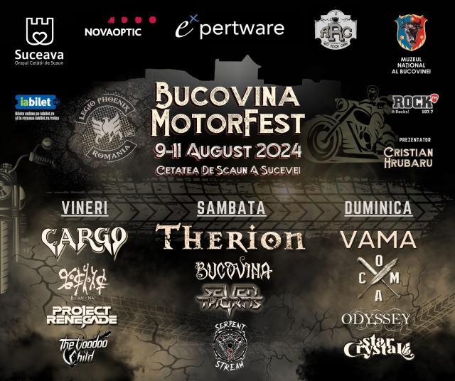 Bucovina Motorfest va avea loc în perioada 9 - 11 august pe platoul Cetății de Scaun a Sucevei