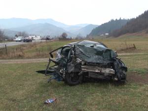 Halul în care a ajuns BMW-ul după impact