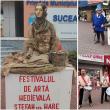 Statui vii care anunță apropierea Festivalului Medieval