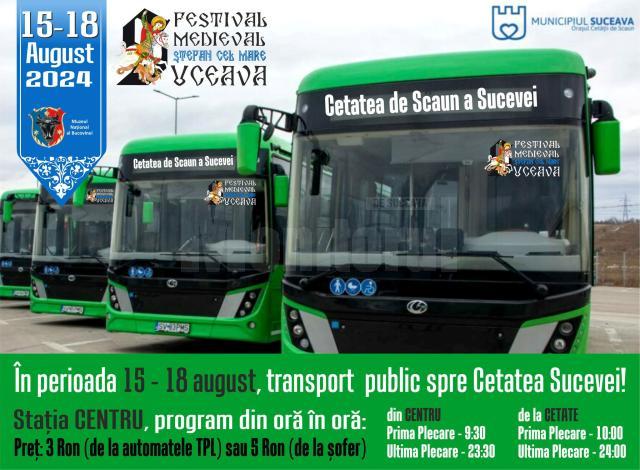 Program de transport public pentru Festivalul Medieval