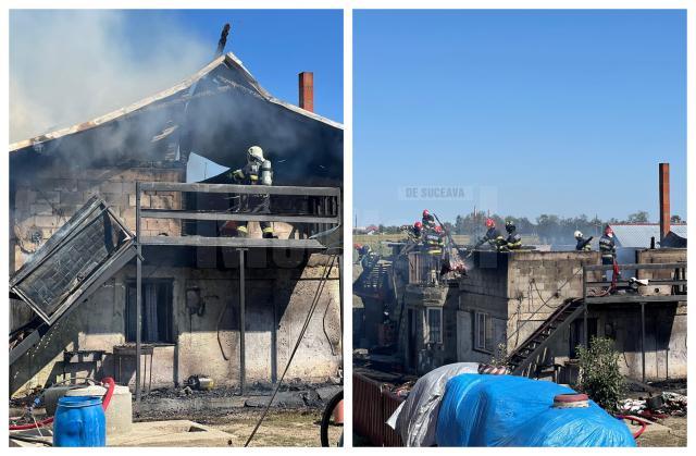 O casă a fost distrusă în urma unui devastator incendiu