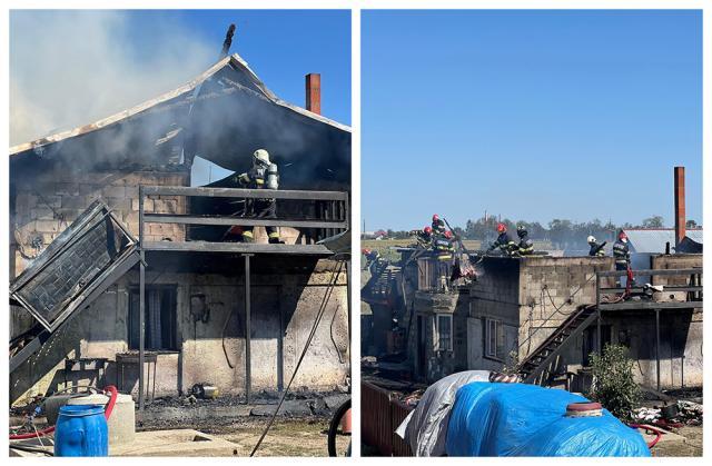 O casă a fost distrusă în urma unui devastator incendiu