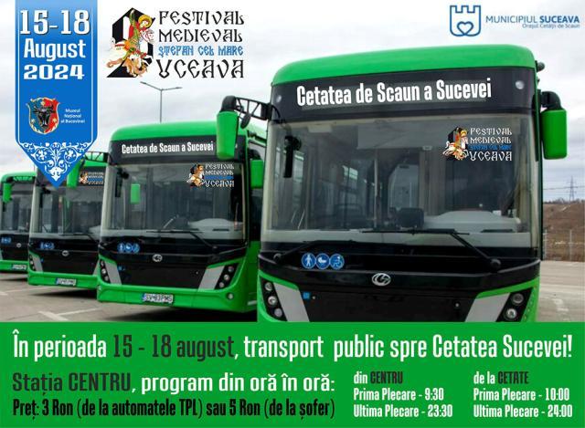 Microbuzele TPL asigură transportul spre și dinspre Festivalul Medieval