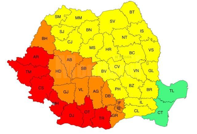 Cod galben de căldură pentru județul Suceava