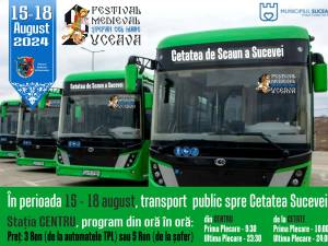 Microbuzele TPL asigură transportul spre și dinspre Festivalul Medieval