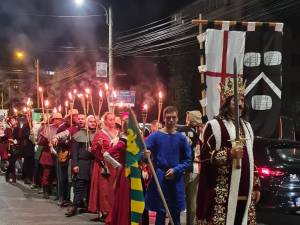 Petrea Dulgheru, în rolul lui Ștefan cel Mare, în cadrul paradei spectacol