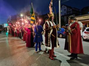 Petrea Dulgheru, în rolul lui Ștefan cel Mare, în cadrul paradei spectacol