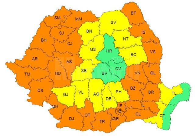 Avertizari meteo ANM luni, 26 august 2024