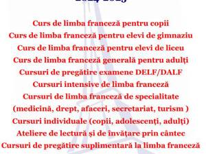 Cursuri anuale de limba franceză, organizate de Alianța Franceză