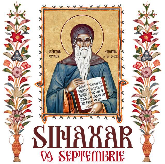 Sinaxar 09 septembrie 2024