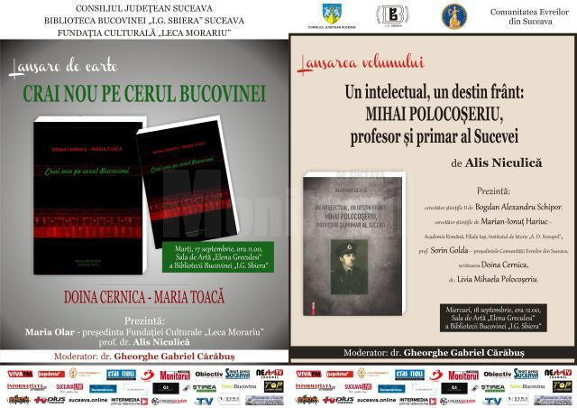 Două noi lansări de carte la Biblioteca Bucovinei „I. G. Sbiera”