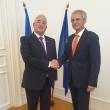 Primarul Sucevei, Ion Lungu, la discuții cu Ambasadorul României, Ion Jinga, la Strasbourg