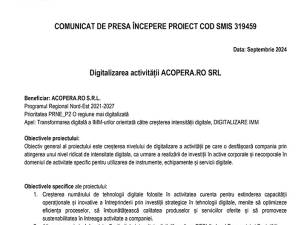 Digitalizarea activității ACOPERA.RO SRL