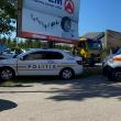 Mașină de poliție, implicată într-un accident rutier, la Șcheia