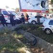 Mașină de poliție, implicată într-un accident rutier, la Șcheia