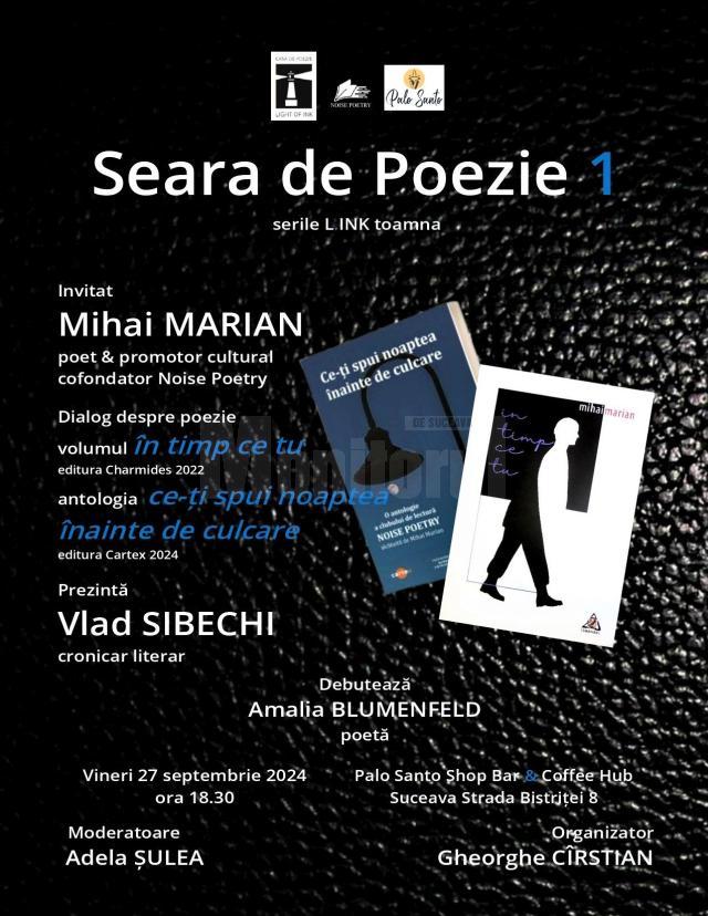 Poetul Mihai Marian, invitat la „Seara de Poezie 1”, eveniment organizat de Casa de Poezie „Light of ink”