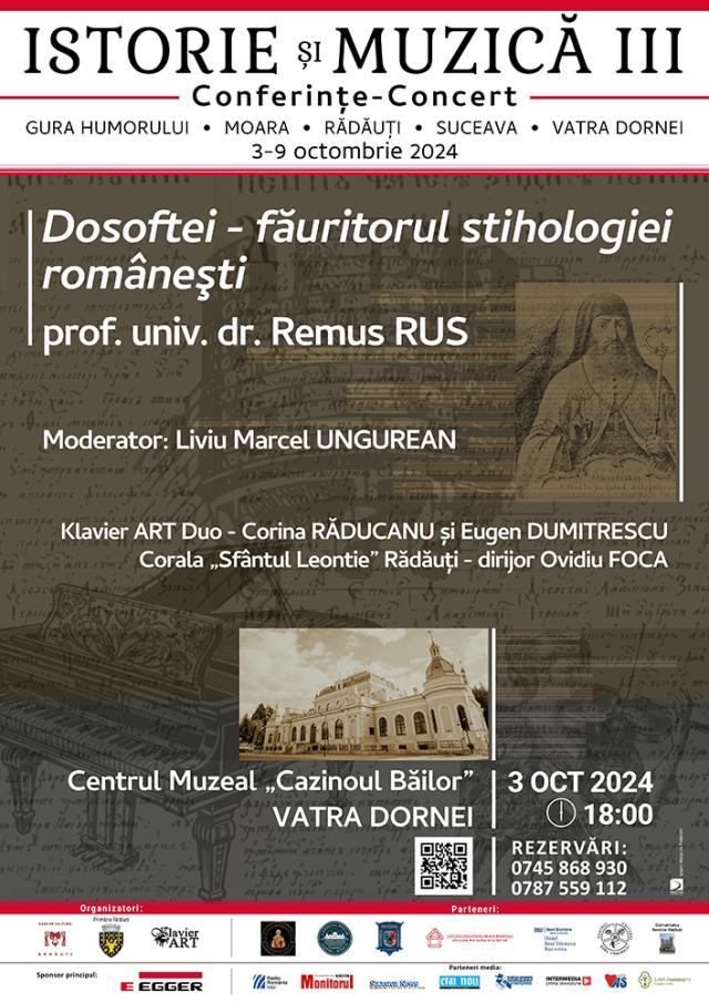 Maratonul cultural „Istorie și Muzică - III” debutează, joi, la Vatra Dornei