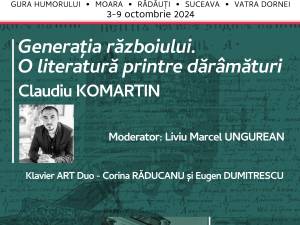 „Generația războiului. O literatură printre dărâmături”, vineri, la Muzeul Național al Bucovinei Suceava