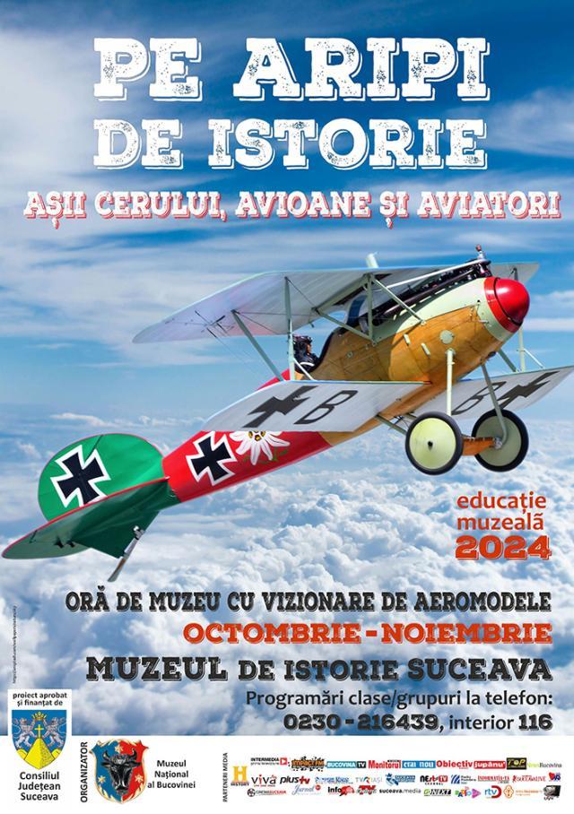 „Pe aripi de istorie. Așii cerului, avioane și aviatori”, oră de educație muzeală la Muzeul de Istorie Suceava