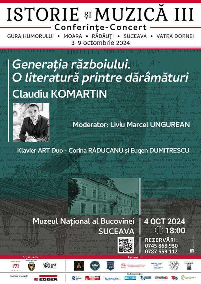 „Generația războiului. O literatură printre dărâmături”, vineri, la Muzeul Național al Bucovinei Suceava