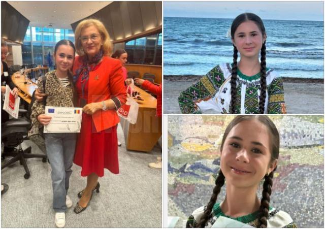 Antonia Seciu, laureată a „Festivalului Tinereții”, a fost premiată cu o excursie la Bruxelles de eurodeputatul Grapini