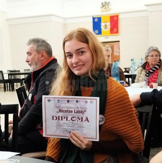 Alexia Plăcintă - Suceava - Marele Premiu al Festivalului Concurs de Poezie „Nicolae Labiș”, ediția a 56-a, la secțiunea „poezii nepublicate”