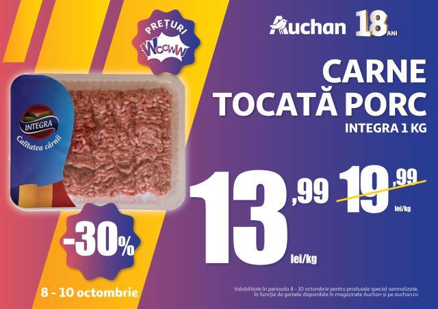 Carne tocată de porc cu -30% reducere, la  13.99 lei/kg