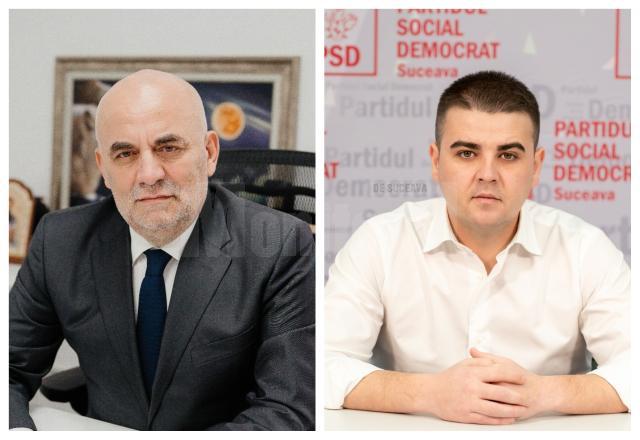 Noul primar al Sucevei, Vasile Rîmbu, și noul președinte al Consiliului Județean, Gheorghe Șoldan