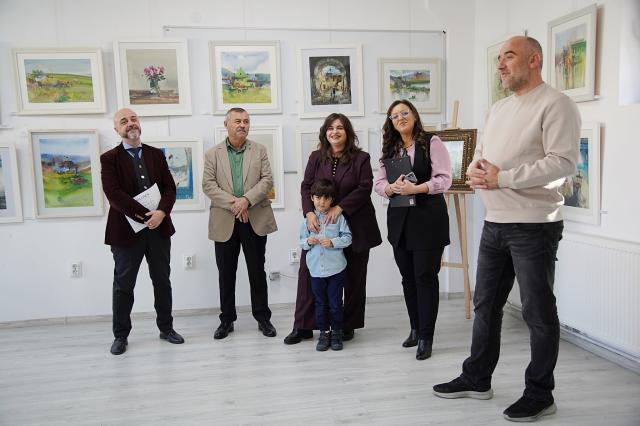 Expoziția „Vremuri și Valuri Călătorii în acuarelă, la Galeria de arta Zamca. Foto Mihai Fomin