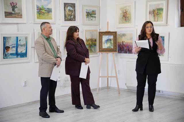 Expoziția „Vremuri și Valuri Călătorii în acuarelă, la Galeria de arta Zamca. Foto Mihai Fomin